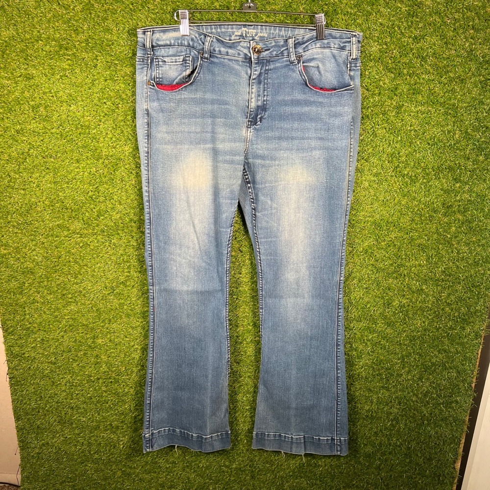 Cowgirl Tuff Co Just Tuff Jeans Womens 35x30 Light Wash Blue Bootcut Flare